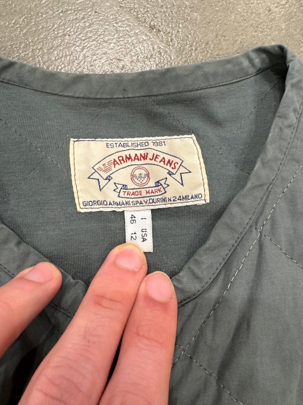 1990s Armani cropped boxy light bomber jacket