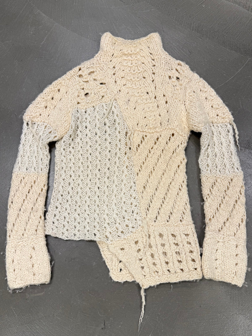 1990s Emporio Armani deconstructed patchwork sweater