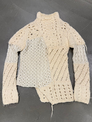 1990s Emporio Armani deconstructed patchwork sweater