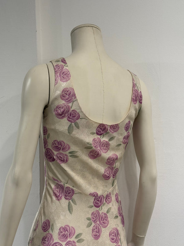 S/S1999 Christian Dior by John Galliano floral silk lace trim dress