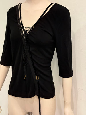 2004 Gianfranco Ferre bondage lace-up top