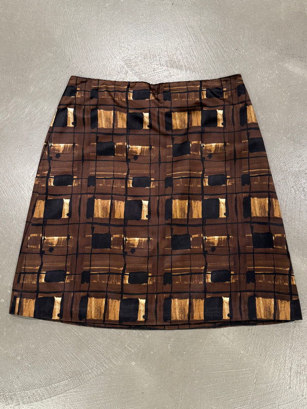 2010 Prada geometric midi skirt