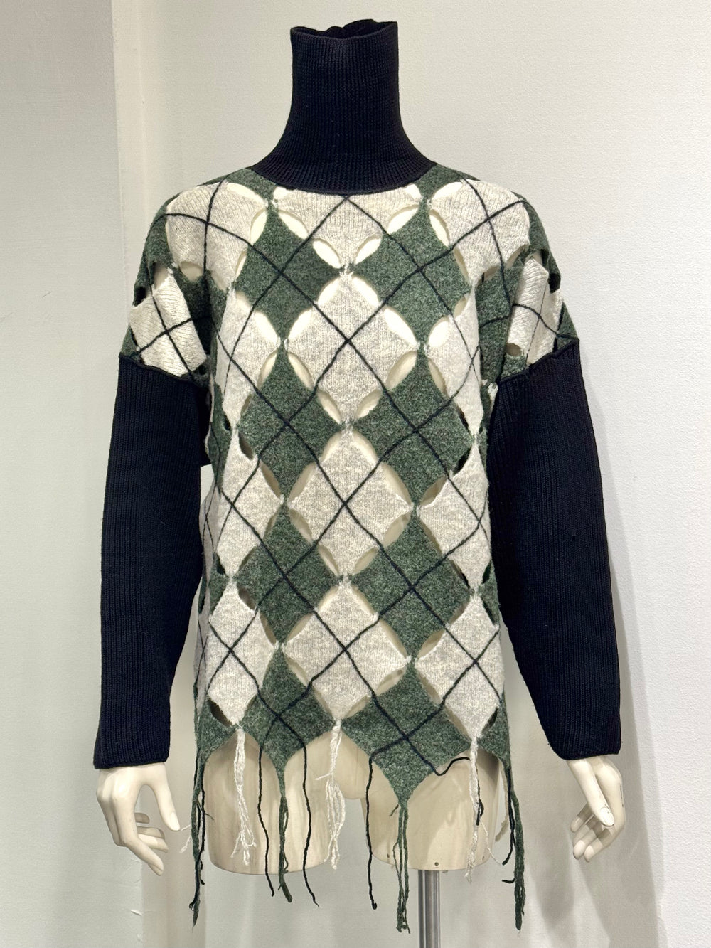 A/W1993 Jean Paul Gaultier cutout argyle sweater