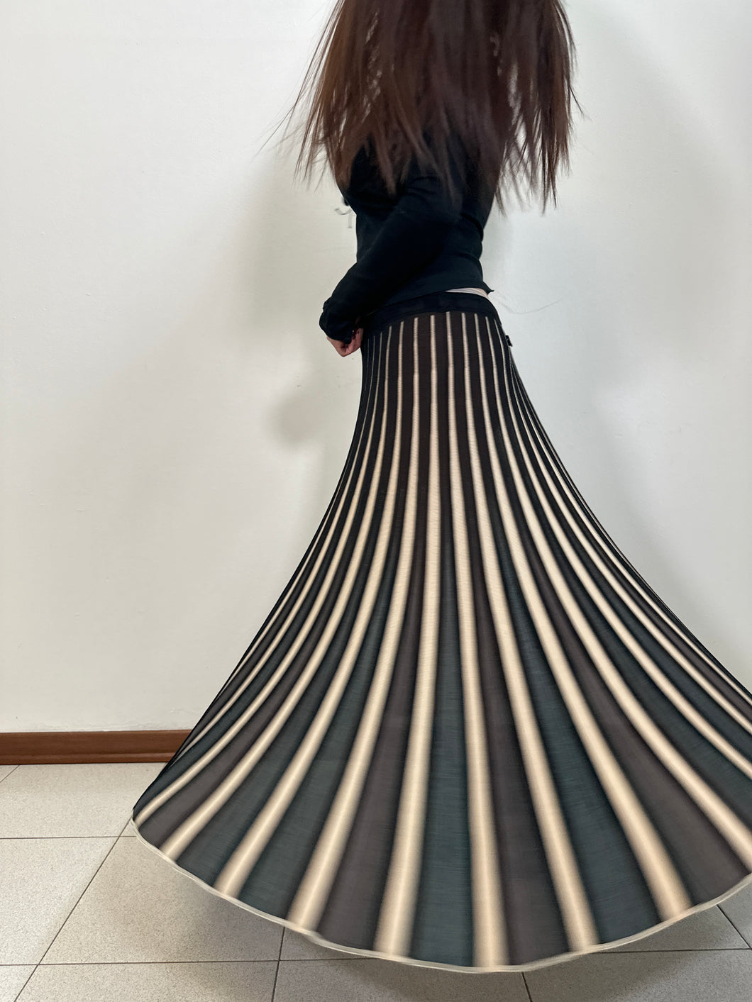 1990s Jean Paul Gaultier iridescent elastic skirt