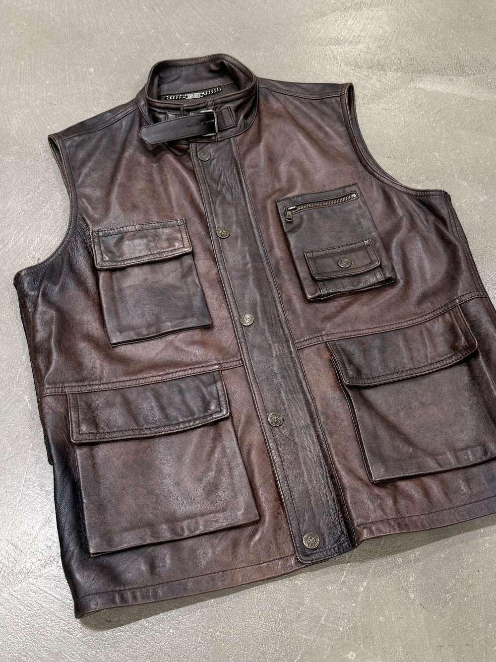 2000s Dolce & Gabbana military cargo leather vest