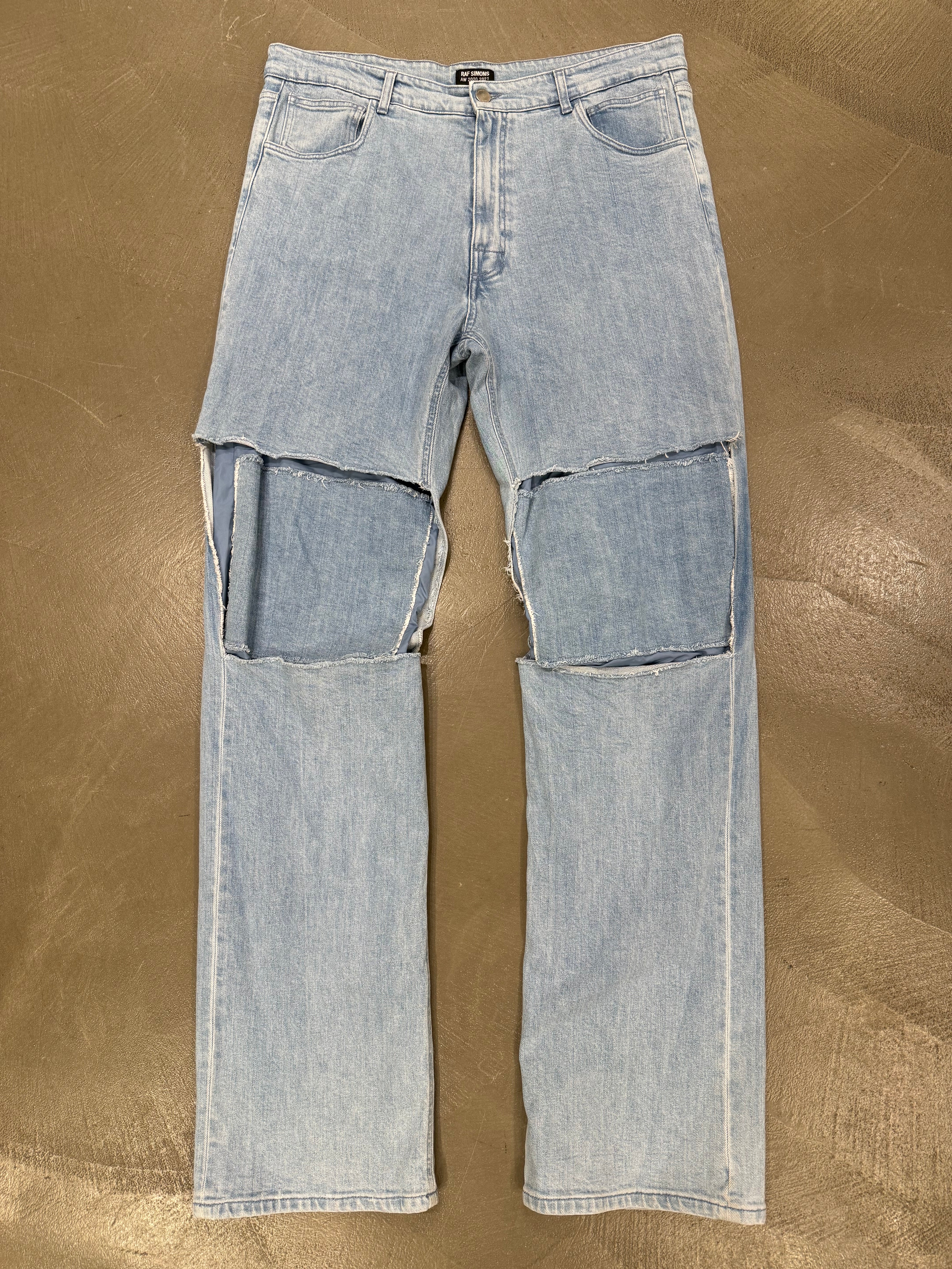 F/W 2020-2021 Raf Simons cut-out baggy jeans