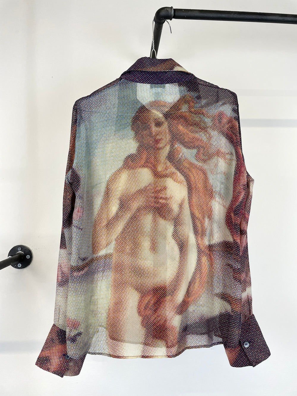 1990s D&G Botticelli Birth of Venus pointillism painting shirt
