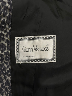 1990s Gianni Versace leopard print tailored blazer jacket
