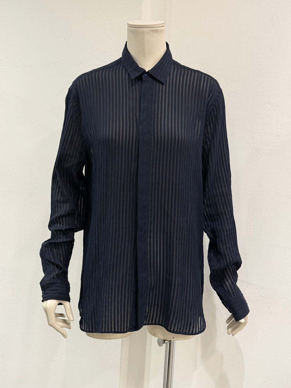 2019 Saint Laurent pinstripe long-sleeve shirt