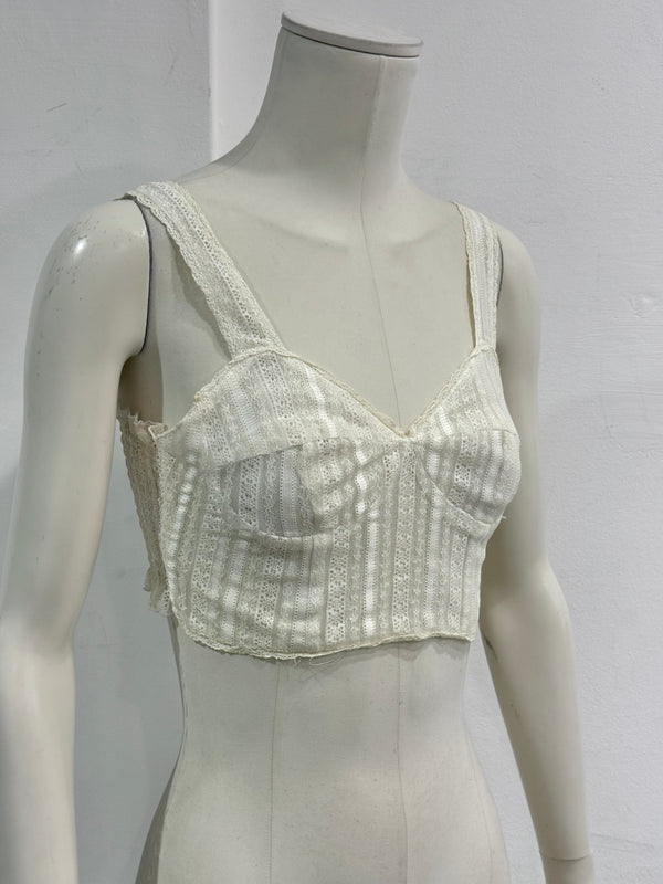 1990s Dolce & Gabbana sheer lace corset top