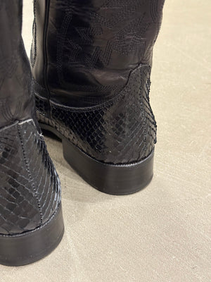 2000s Dolce & Gabbana exotic western boots