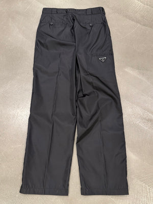 2000s Prada nylon wide leg trousers