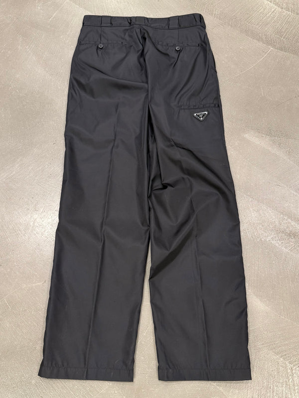 2000s Prada nylon wide leg trousers