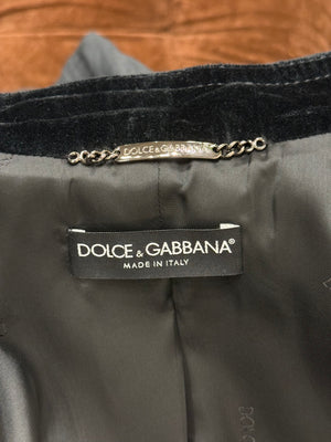 2000s Dolce & Gabbana button detailed velvet blazer