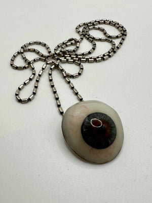 Carol Christian Poell Prosthetic eye silver chain necklace