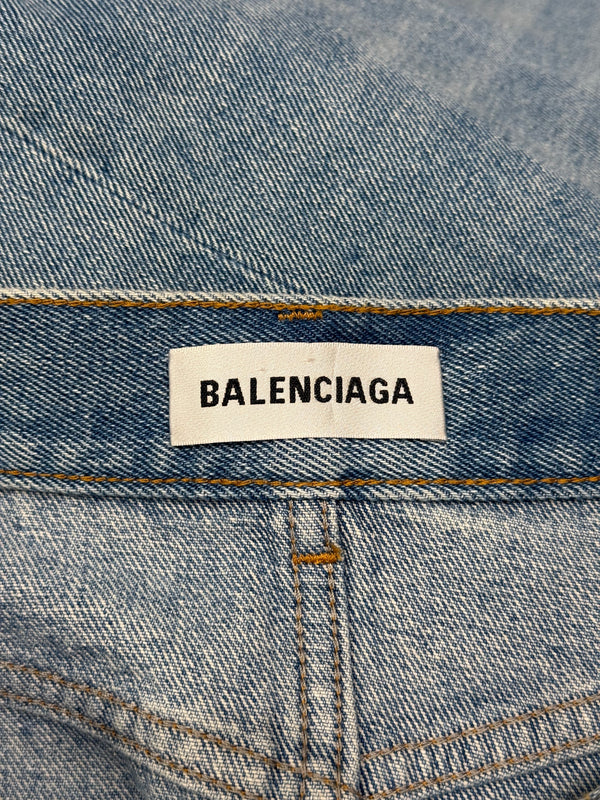 2020 Balenciaga asymmetrical patchwork midi skirt
