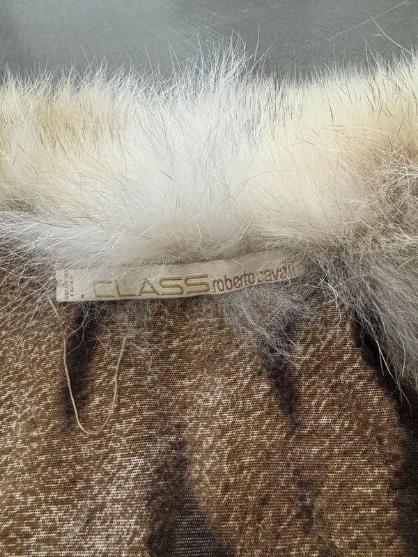 2000s Roberto Cavalli coyote fur hybrid jacket