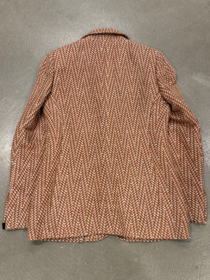 2000s Louis Vuitton by Marc Jacobs houndstooth blazer jacket with suede shoulders