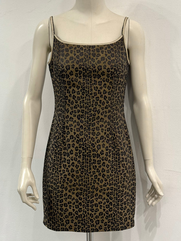 2000s Fendi leopard print bodycon mini dress