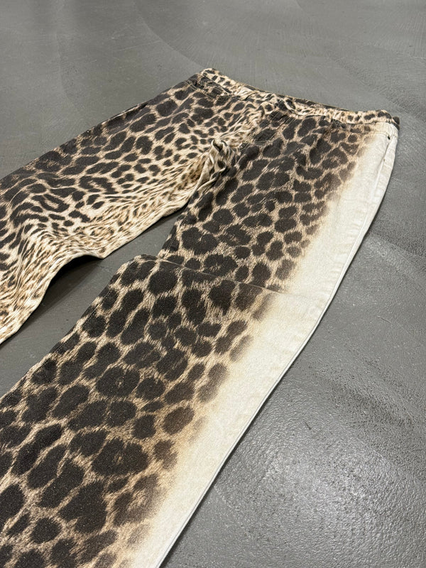 2000s Roberto Cavalli leopard print jeans