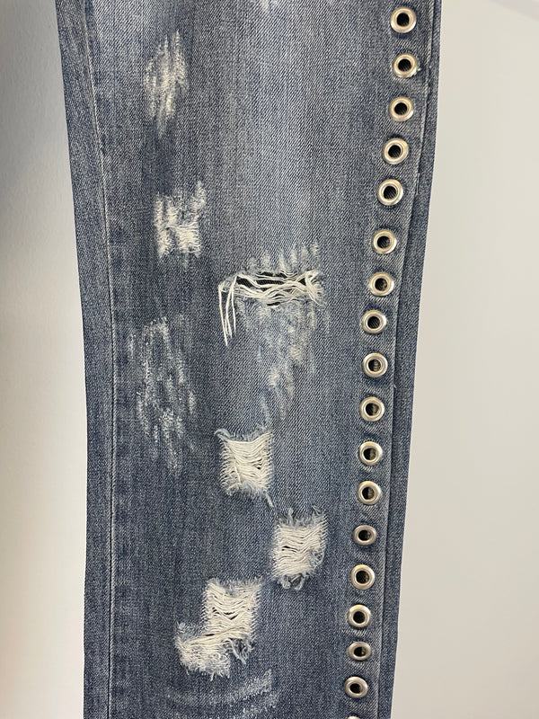 SS06 Dolce & Gabbana eyelet studded holed jeans