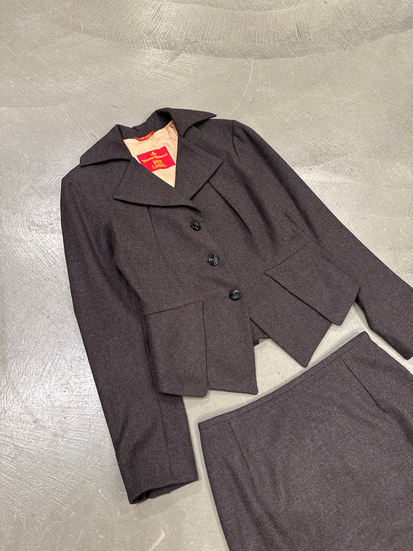 1990s Vivienne Westwood red label set jacket + skirt