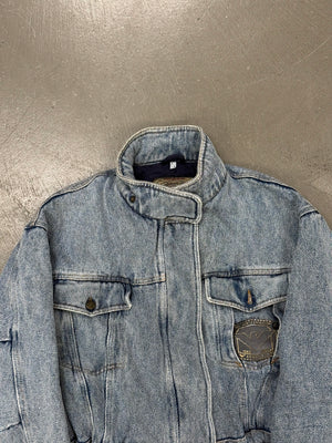 1980s Armani heavy boxy denim padded jacket