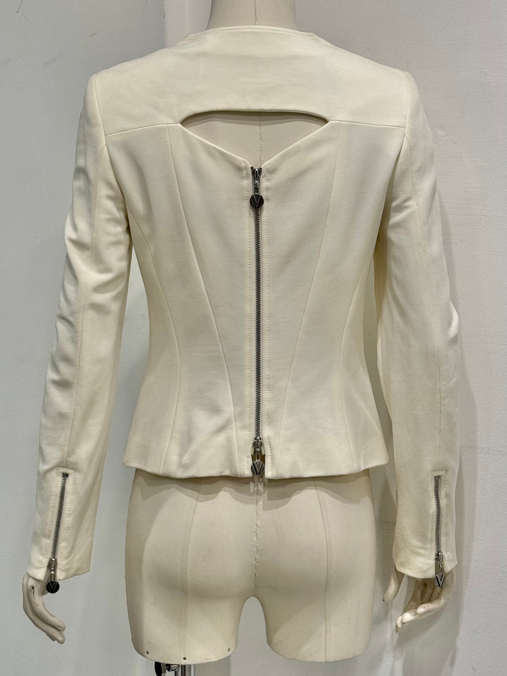 2000s Gianni Versace back zip structured paneled jacket
