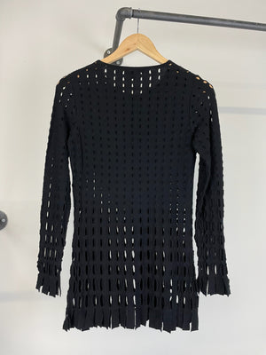 SS2002 Helmut Lang laser cut net long sleeve t-shirt