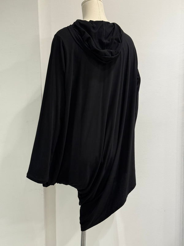 2010s Yohji Yamamoto asymmetrical draped hoodie shirt