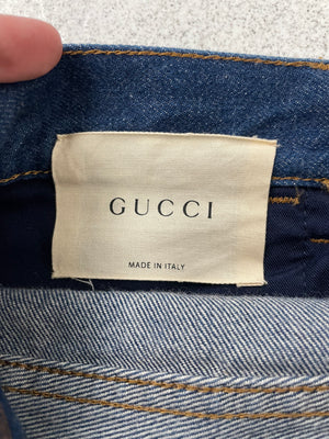 2016 Gucci Floral hand Painted Jeans