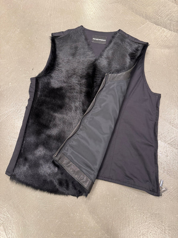 A/W2014 Emporio Armani real calf fur runway vest