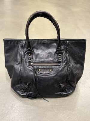2000s Balenciaga leather City Sunday tote bag