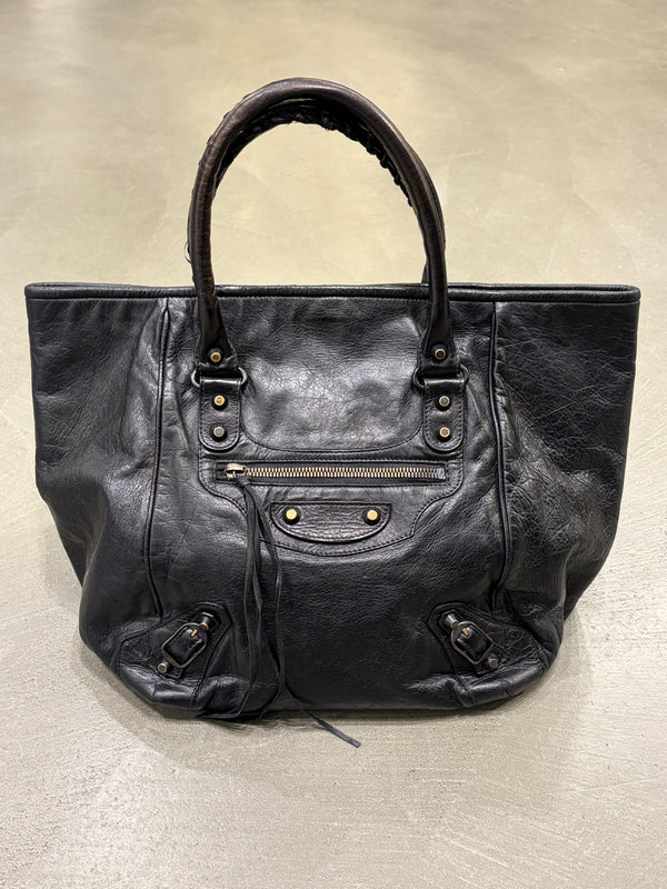 2000s Balenciaga leather City Sunday tote bag