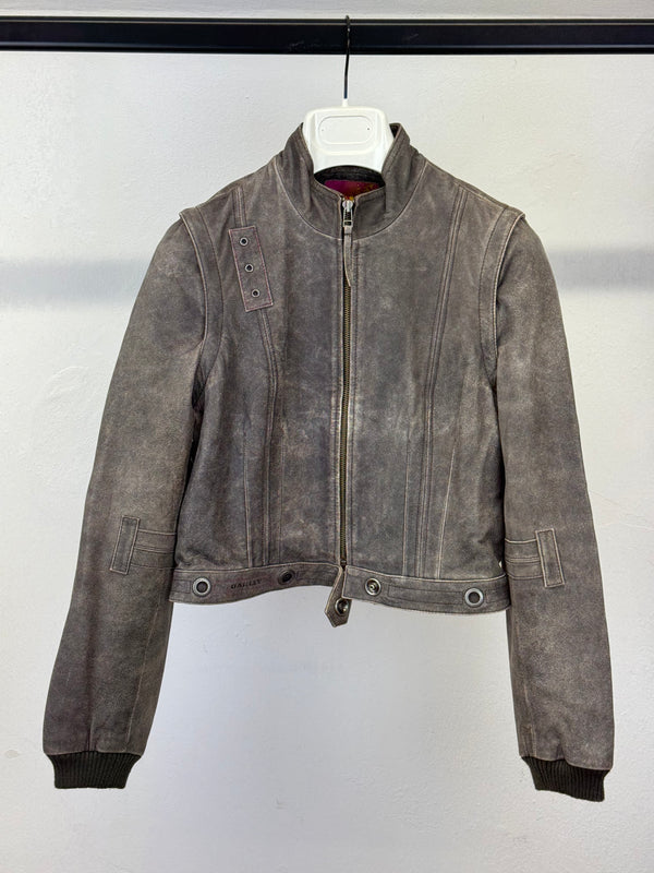 2000s Oakley 2 in 1 modular leather jacket