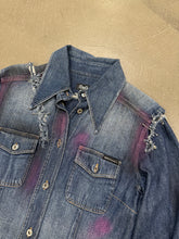 Load image into Gallery viewer, 2000s Dolce &amp; Gabbana safety pin painted denim shirt
