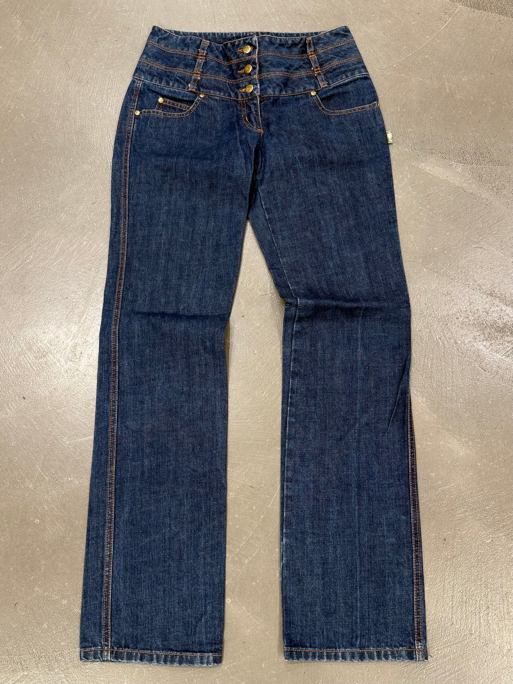 2000s Jean Paul Gaultier double waisted jeans
