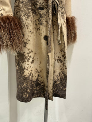 F/W1999 Roberto Cavalli fur-trimmed wool coat