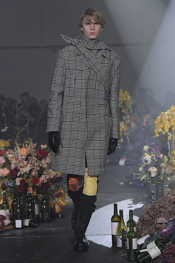 A/W2018/2019 Raf Simons drugs patchwork black coated denim
