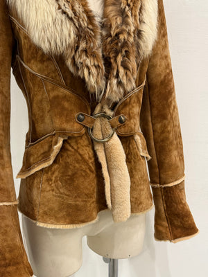 F/W2004 Roberto Cavalli shearling jacket with fur collar