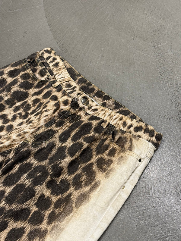 2000s Roberto Cavalli leopard print jeans