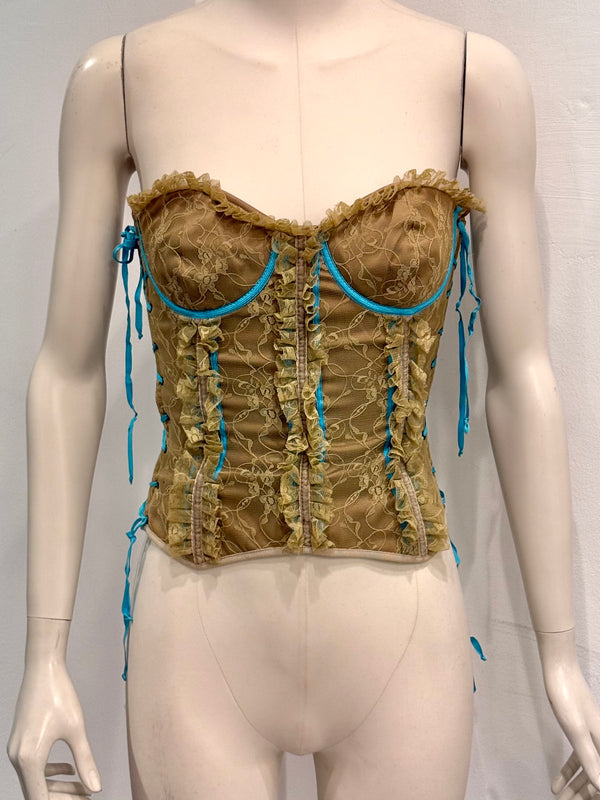 S/S2002 Dolce & Gabbana runway lace-up corset top