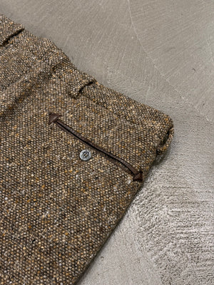 1970s HERMES bouclé tweed tailored heavy wool pants