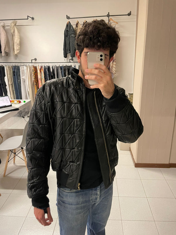 1980s Armani leather bomber jacket