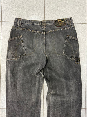 AW2003 D&G heavy baggy asymmetrical jeans