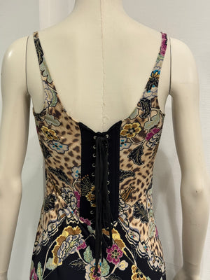 S/S2003 Roberto Cavalli Chinoiserie print corseted dress