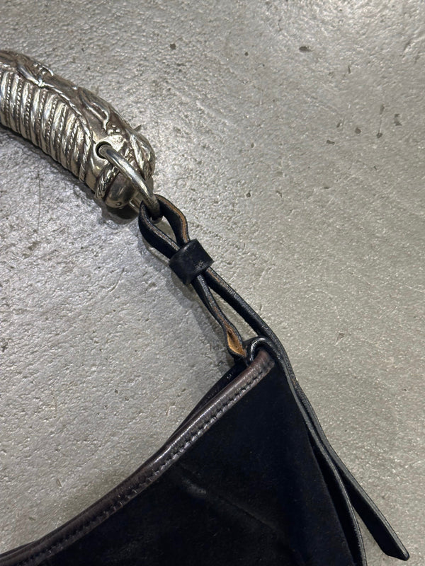 2002 Yves Saint Laurent Mombasa Black Suede Bag