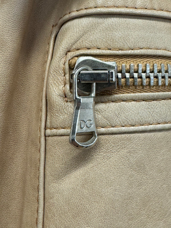 2002 Dolce & Gabbana zipper leather jacket