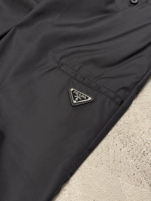 2000s Prada nylon wide leg trousers