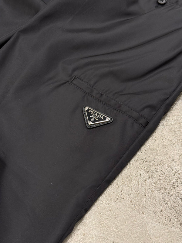 2000s Prada nylon wide leg trousers